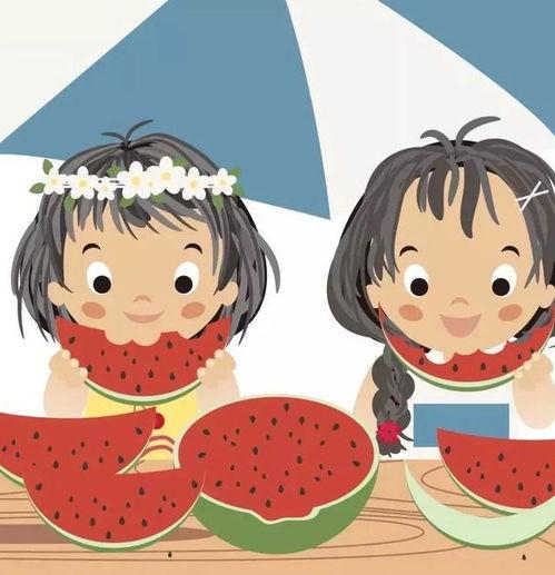 全家吃瓜看戏图片,共赏瓜田戏台